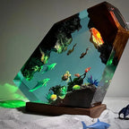 Marine Whale Luminous Micro-Landscape Desktop Resin Figurine