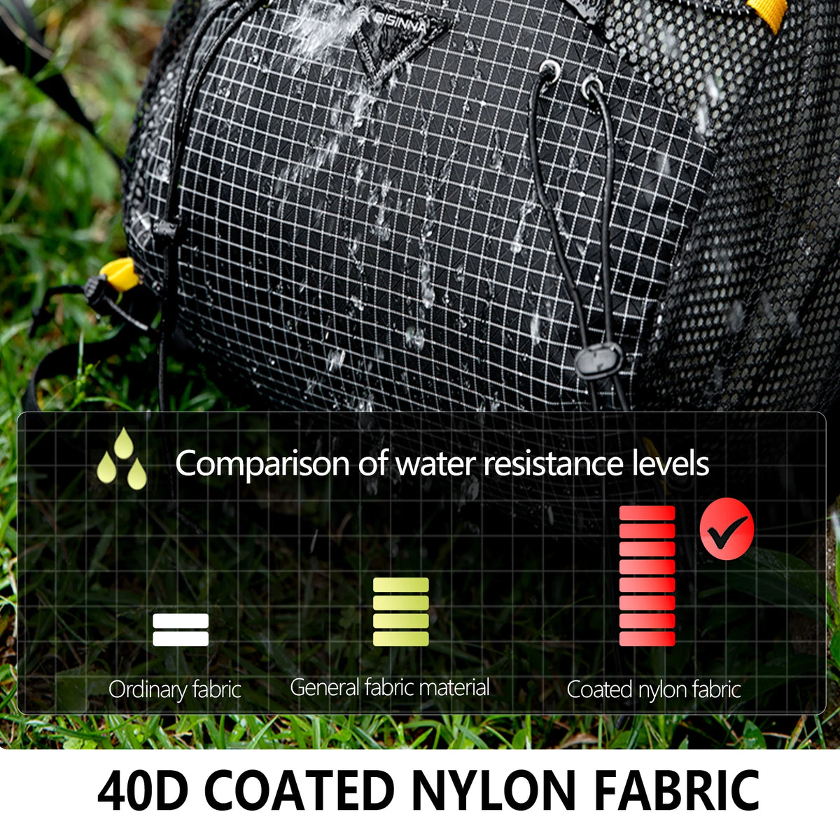 Ultralight Camping and Hiking Backpack with Expandable Top