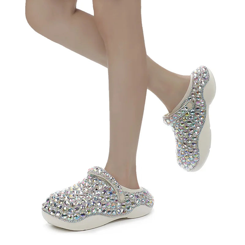 Women's Rhinestone Clogs Summer Beach Sandals EVA Lightweight