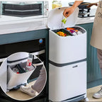 Double Layer Pedal Trash Can with Dry Wet Separation Lid