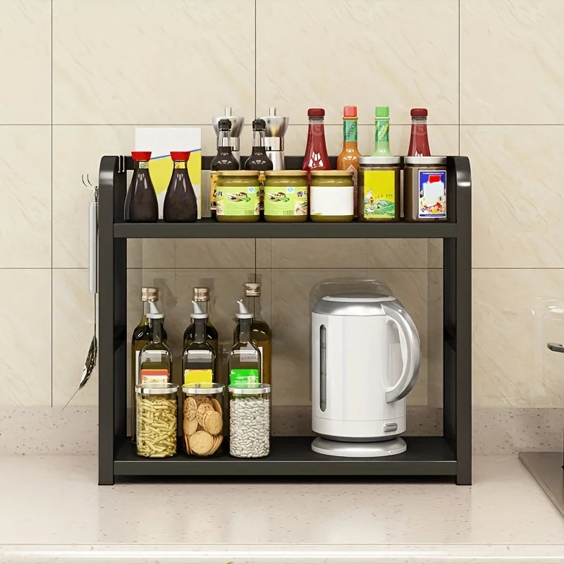 2 Tier Metal Countertop Shelf and Multipurpose Kitchen Storage Organizer