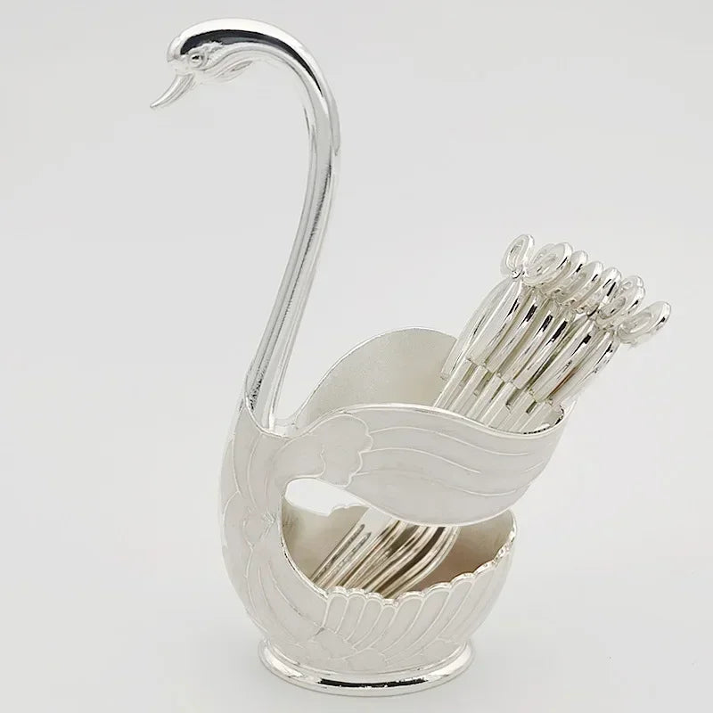 Swan Tableware Holder and Stainless Steel Utensil Stand