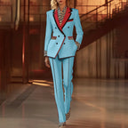 Women's Leopard Print Two-Piece Suit Set