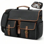 Men's Fashion Canvas Waterproof 15.6 Inch Laptop Messenger Bag