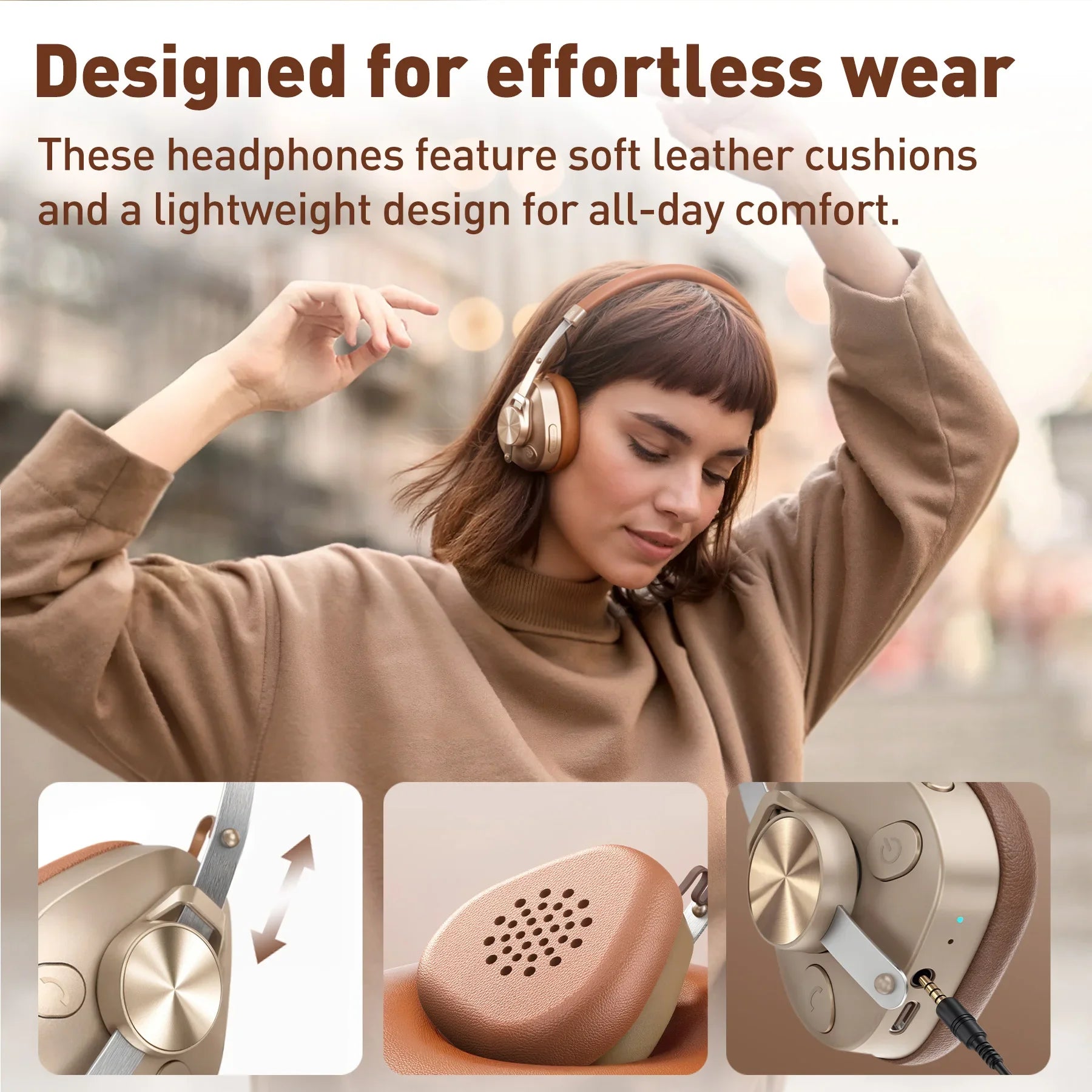 Retro Wireless Bluetooth 5.4 On Ear Headphones with Microphone F4