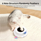 2-in-1 Automatic Cat Toy with Feather Wand and Fun Ball, 5 Modes