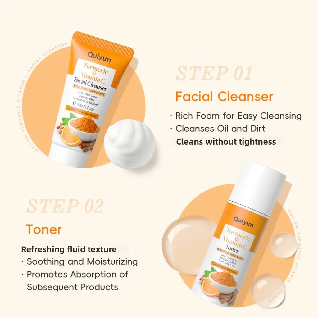 Vitamin C Turmeric Skincare Set 5-Piece Facial Routine Kit