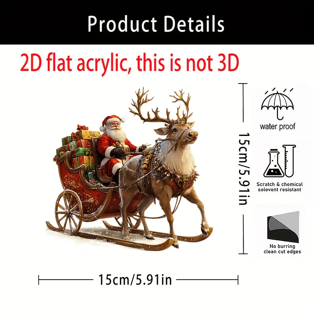 Bohemian Christmas Flat Acrylic Plaque and Desktop Tabletop Ornament
