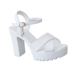 Women's Platform Wedge Sandals Open Toe Buckle Strap Pumps