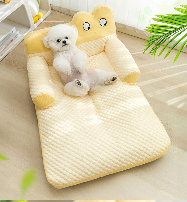 Warm Fleece Pet Sofa Bed and Winter Sleeping Kennel Mat Cushion