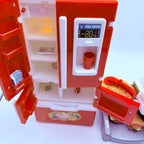 Kids' Pretend Play Kitchen Set with Spray Vapor Mini Fridge and Fast Food