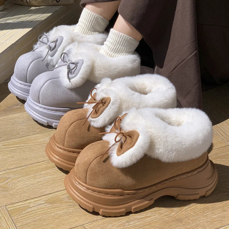 Women's Warm Plush Platform Slipper Boots