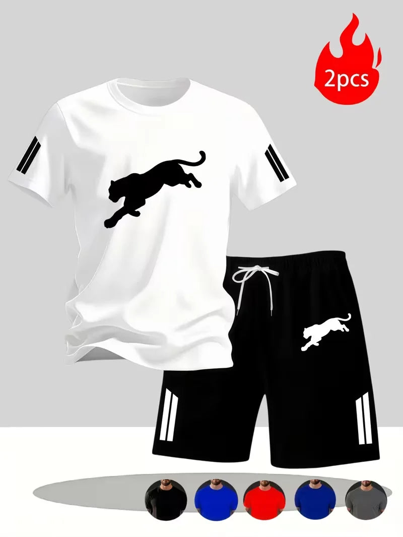Men's Casual Summer T-Shirt and Shorts Suit Set