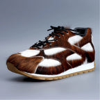 Women's Natural Calf Hair Low-Top Casual Sneakers