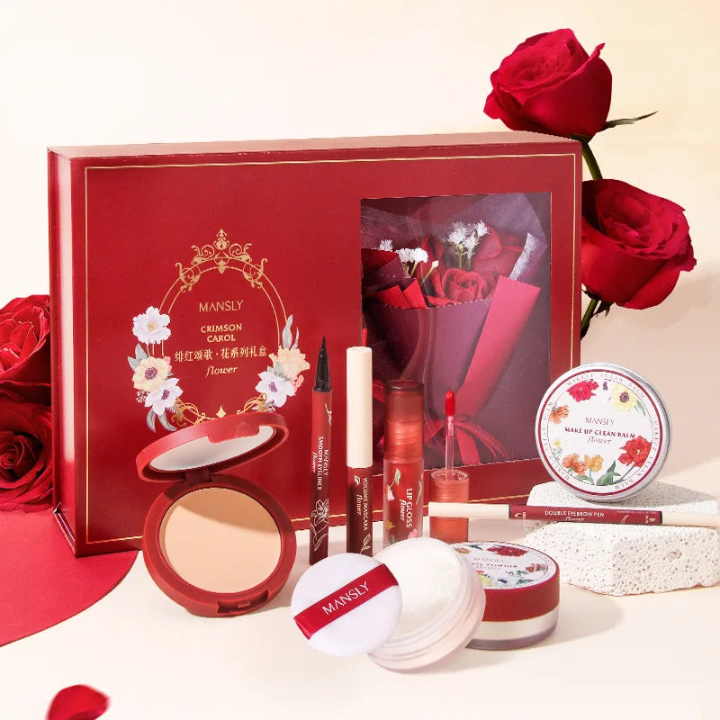 Crimson Carol Flower Series Valentine's Day Makeup Gift Set
