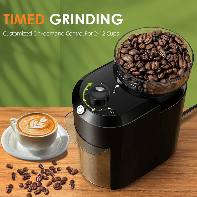 Electric Burr Coffee Grinder with 28 Precise Settings 200W CBG-8000