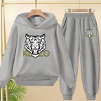 Kids' Tiger Print Hoodie Sweatshirt Pants Set