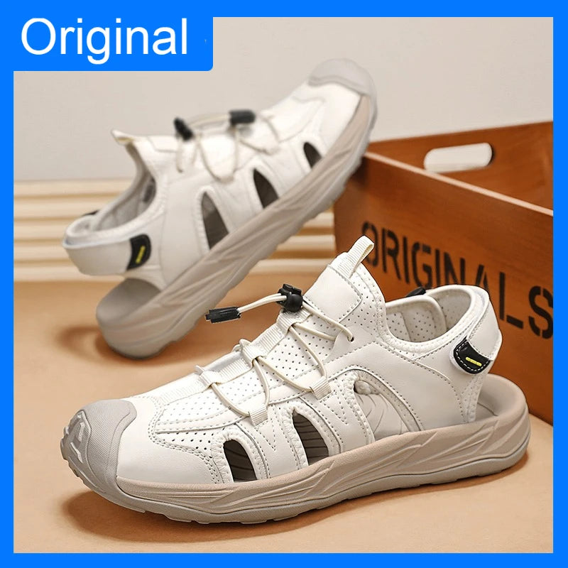 Men's Casual Closed-Toe Sandals Breathable Lightweight Outdoor Beach Shoes