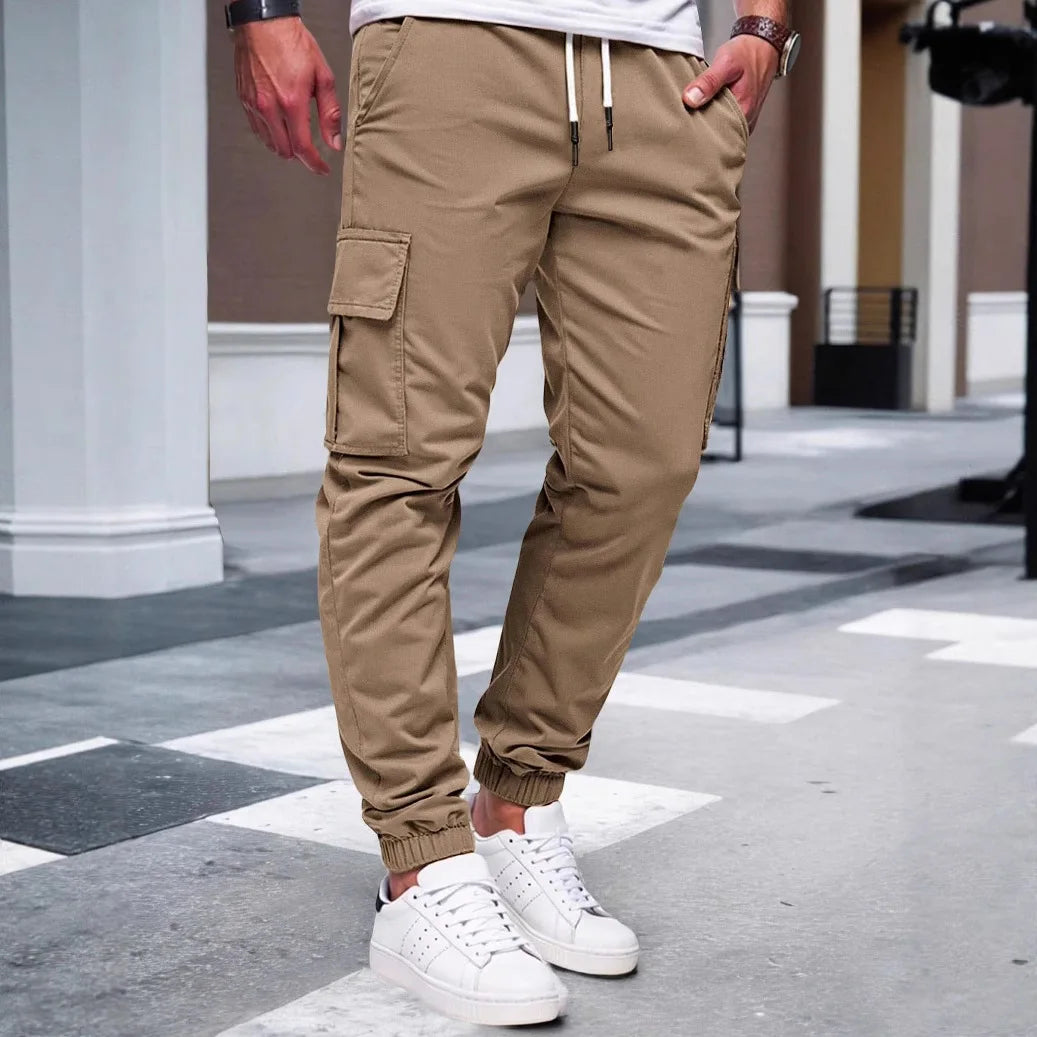 Men's Casual Solid Color Pocket Jogging Pants