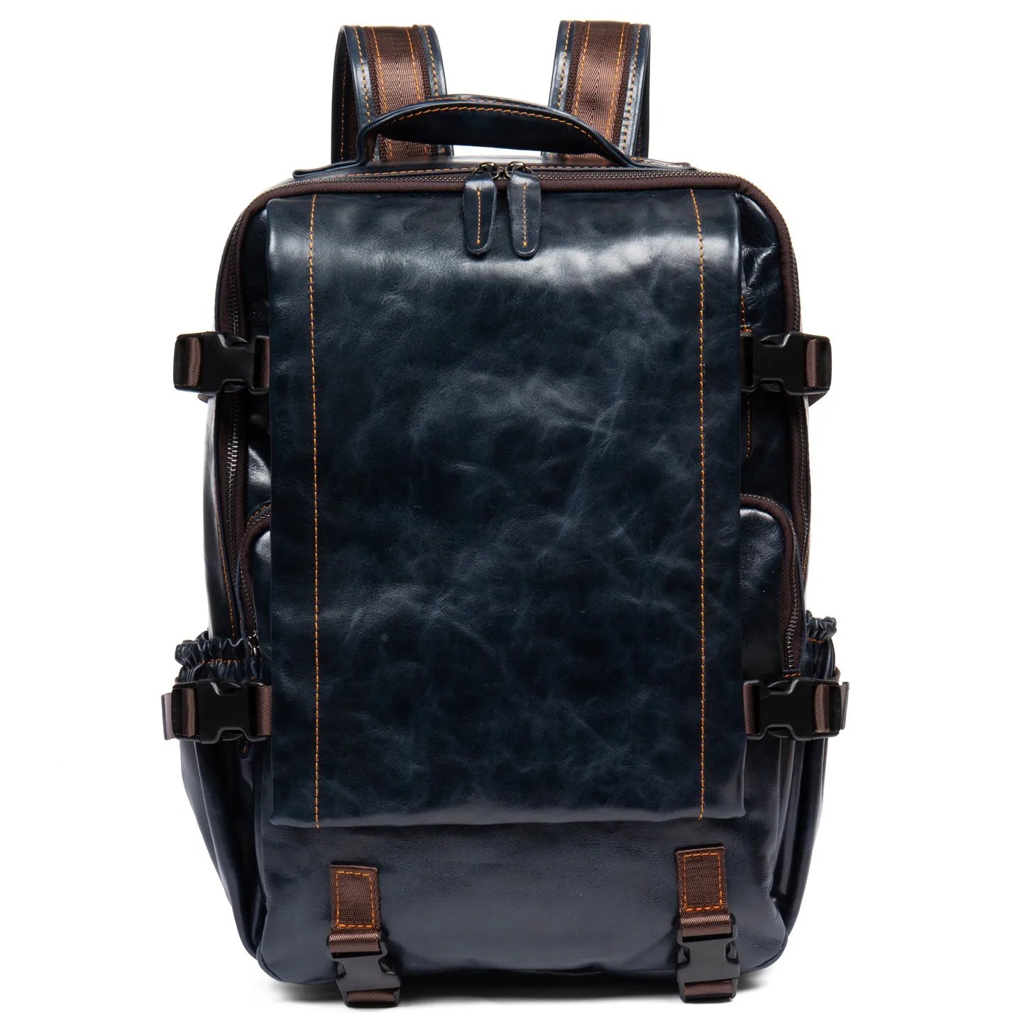 Men's Genuine Leather 16 Inch Travel Laptop Backpack