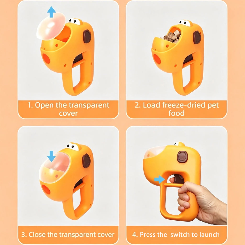 Interactive Dog Treat Launcher Lightweight Portable Snack Dispenser Puzzle Toy