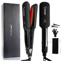 RUCHA Infrared Steam Hair Straightener 2-inch Ceramic Tourmaline Flat Iron