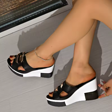 Women's Platform Wedge Slippers High Heel Summer Casual Sandals