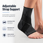 Ankle Support Brace With Adjustable Wrap Breathable Knit Compression Sleeve For Sports Running Walking Fitness Daily