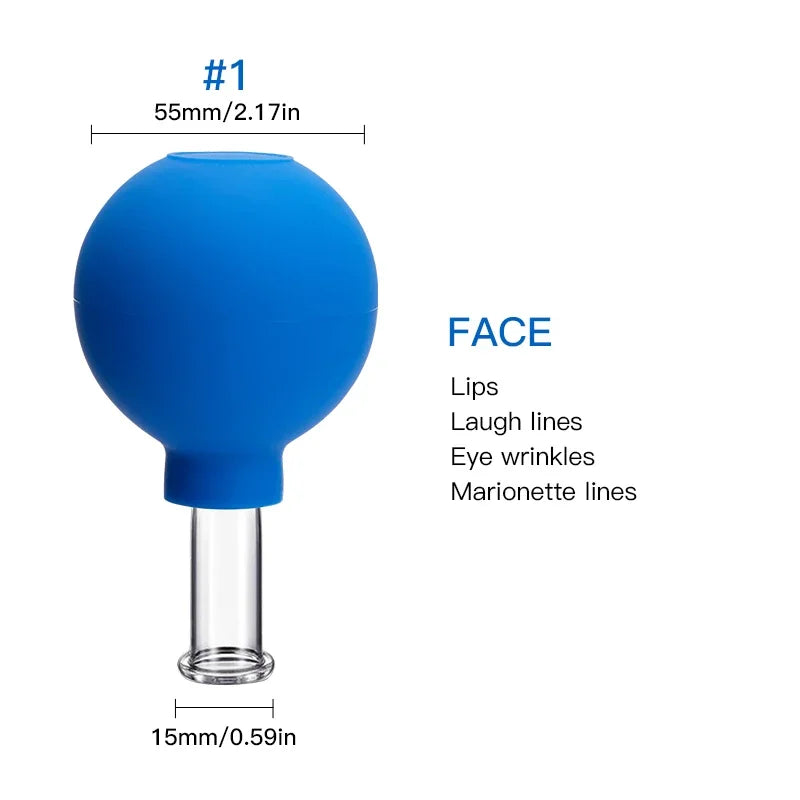 Rubber Massage Body Cups Anti Cellulite Suction Glass Cup for Face Facial Skin Lifting Tool Vacuum Cupping Massage Beauty Health