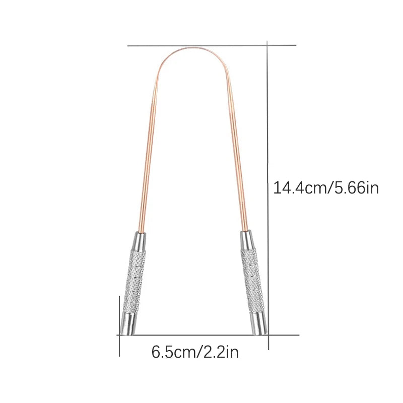 ●1PCS Copper Tongue Scraper Men Women Toothbrush Dental Oral Care Hygiene Health Care Tool Cleaner Scraper