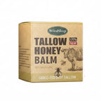 WoodSleep Tallow Honey Balm packaging with balm container on a white background