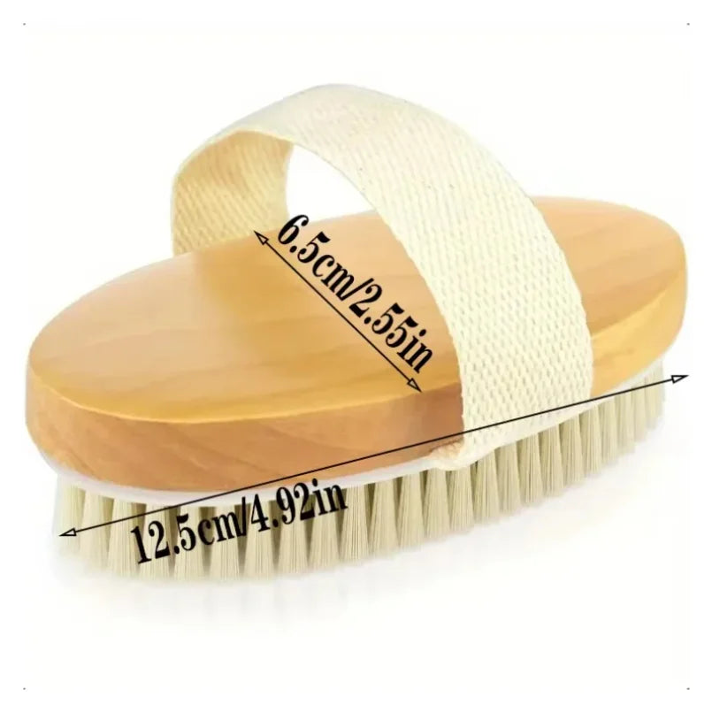 2 In 1 Dry Skin Body Brush Natural Bristle Dead Skin Remover Anti Cellulite Exfoliates Blood Circulation Health Massage Tools