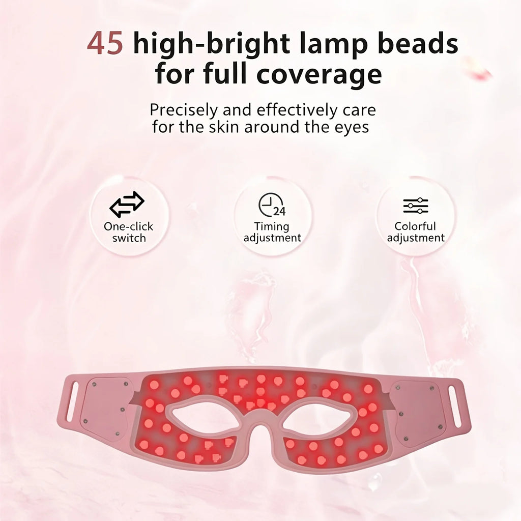 Eye Mask Massager Eye Bags Remover Firming Red Light Therapy Device Silicone with 7color LED Rechargeable Relieves Eye Fatigue