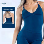 Women Seamless Cross Back Sports Vest With Padded Backless Camisole For Gym Yoga Running Summer Workout