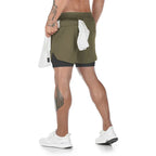 Camo Running Shorts Men 2 In 1 Quick Dry Training Gym Jogging Shorts Summer Fitness