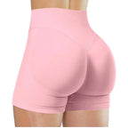 Summer High Waisted Yoga Shorts For Women Fashionable Fitness Running Pants Solid Color Elastic Tights