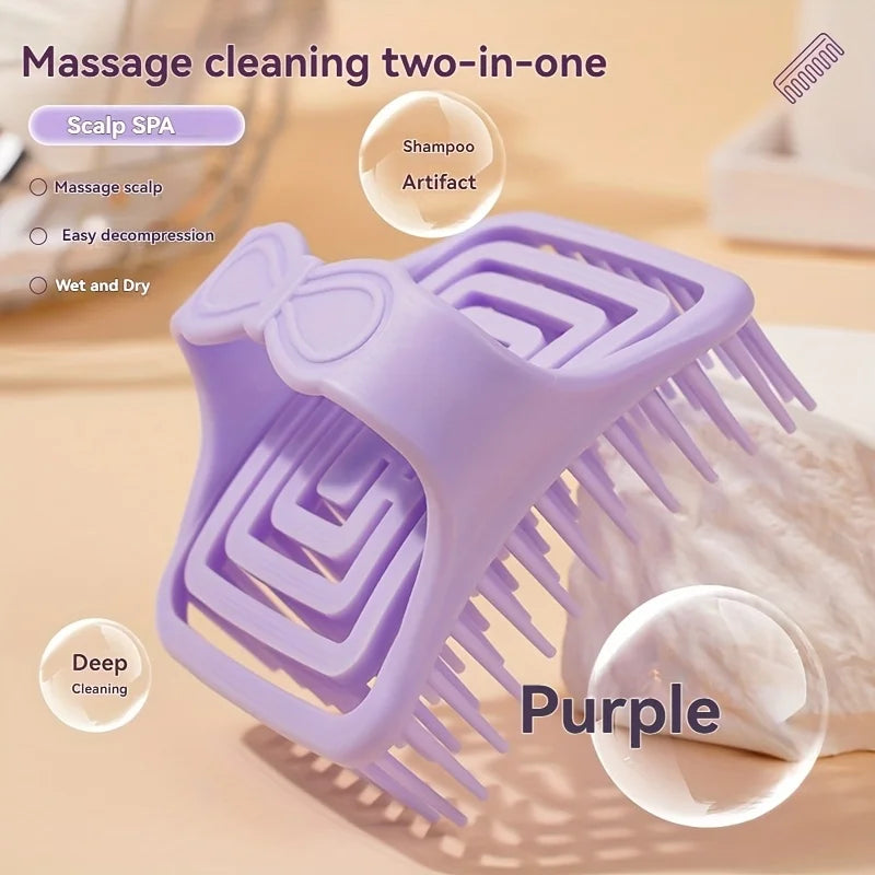 1pcs Shampoo Head Scalp Silicone Massage Brush Bath Skin Soft Washing Comb Hair Cleaning Brush Salon Beauty Health Barber Tools