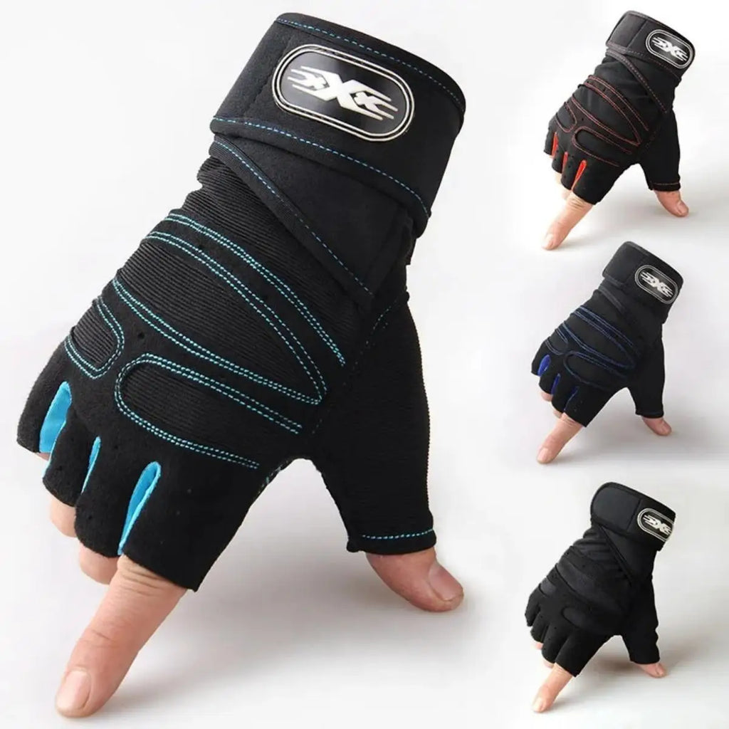 1Pair Gym Gloves for Fitness Weight Lifting Wristband Gloves Body Building Training Sports Exercise Cycling Glove