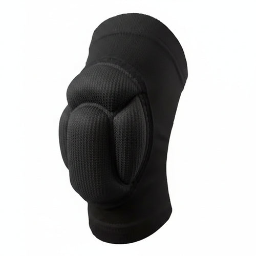 Pair of black knee pads on a white background