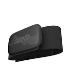 Black heart rate sensor with GEOID branding on a white background