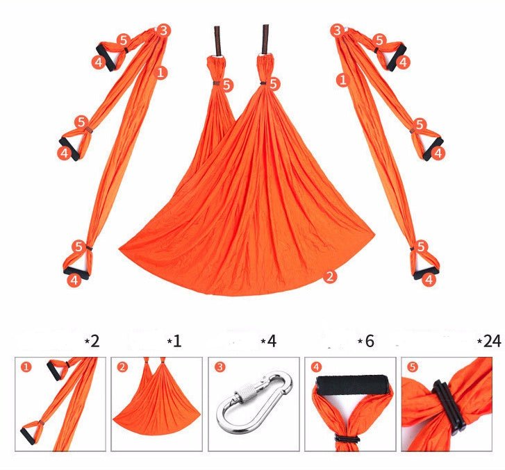 Anti Gravity Yoga Hammock Nylon Fabric Aerial Yoga Suspension For Ceiling Mount And Twist Free Rotation - Muliva