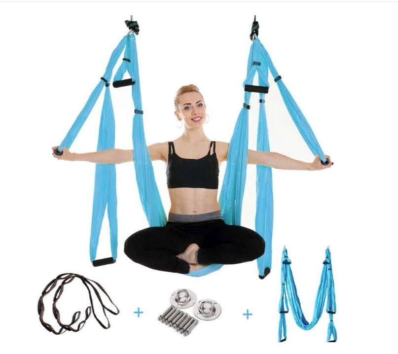 Anti Gravity Yoga Hammock Nylon Fabric Aerial Yoga Suspension For Ceiling Mount And Twist Free Rotation - Muliva