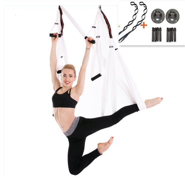 Anti Gravity Yoga Hammock Nylon Fabric Aerial Yoga Suspension For Ceiling Mount And Twist Free Rotation - Muliva