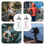 WRELS Large Caliber Soft Collapsible Water Bottle 300ml 500ml For Cycling Hiking Running Fitness TPU