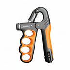 Hand grip strengthener with accessories on a white background, labeled 'Orange Suit'.