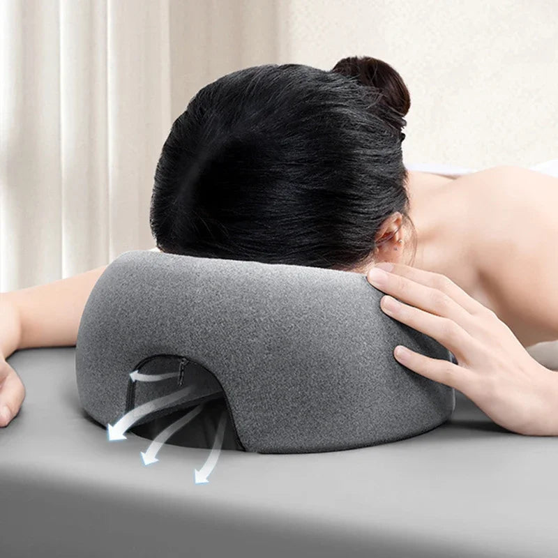 Memory Foam Face Down Pillow – Ergonomic Prone Headrest for Massage, Spa & Beauty Salon