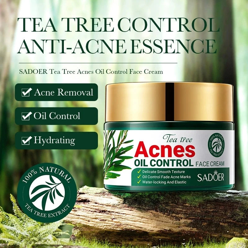 Tea Tree Acne Removing Face Cream Anti Acne Hydrating Oil Control Moisturizing Facial Creams Face Skin Care Products