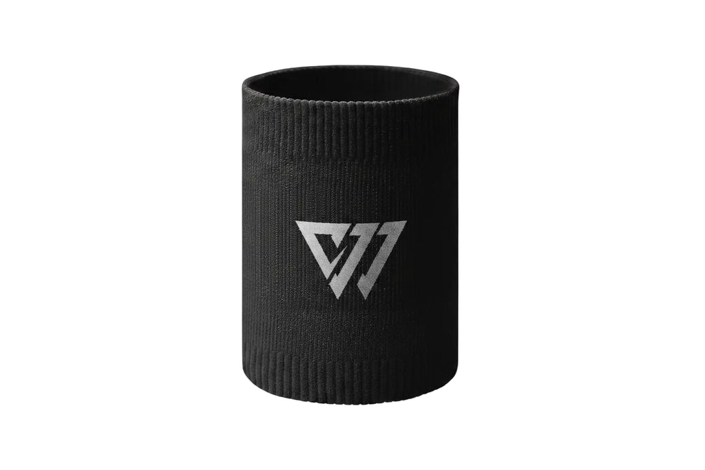 Black sleeve with WRELS logo and measurements on a white background