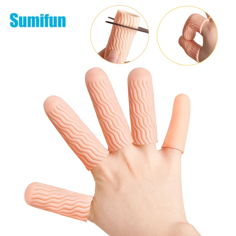 2Pcs/Pair 2Colors Silicone Finger Protector Spiral Protective Cover Non-Slip Waterproof Hand Injury Protection Health Care Tools