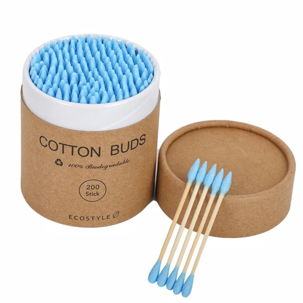Baby Cotton Swabs Wood Sticks 200Pc/Box Wooden Soft Cotton Bud Cleaning of Ears Tampons Cotonete Pampons Health Beauty Accessory